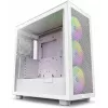 PC korpusas NZXT H7 Flow RGB Midi Tower Baltas — Grūdintas stiklas, EATX, Priekyje 3×120mm, USB-C
