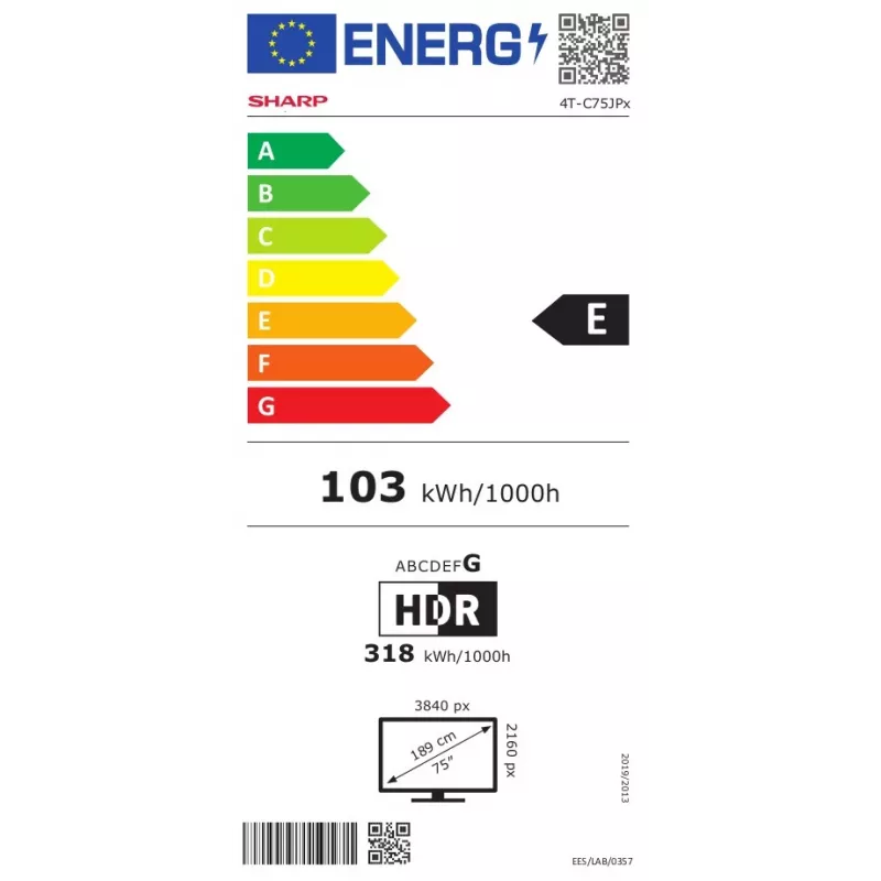 Sharp 4K QLED TV 75JP7265E 75 colių Smart TV Google TV UHD