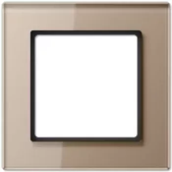 Dekoratyvinė stiklinė jungiklio plokštelė JUNG AC 581 GL CH šampano stiklas 84×84 mm