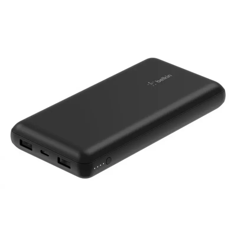 Belkin BoostCharge – Powerbank su integruotu maitinimo šaltiniu, 20000 mAh, PD, 3 išėjimo prievadai (24 pin USB-C, 2 x USB)