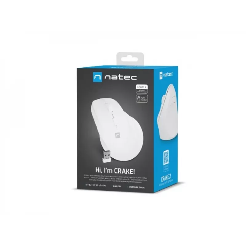 NATEC Crake 2 pelė universali Dešiniajai rankai RF belaidė + Bluetooth optinė 2400 DPI
