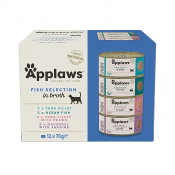 APPLAWS Fish selection multipack sultinyje – šlapias kačių ėdalas – 12x70g