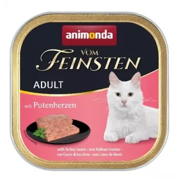 ANIMONDA Vom Feinsten Adult Turkey hearts - šlapias kačių ėdalas - 100g