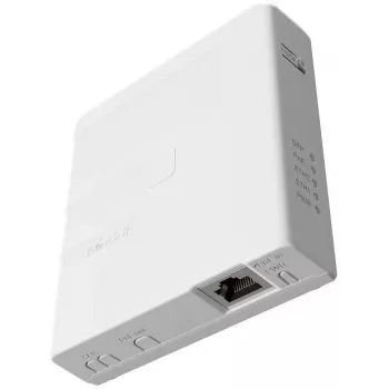 PoE įpurškiklis MikroTik GPEN21 su SFP palaikymu, Gigabit Ethernet (10/100/1000 Mbps), 2 RJ-45 prievadai, baltas, 12–57 V įėjimas