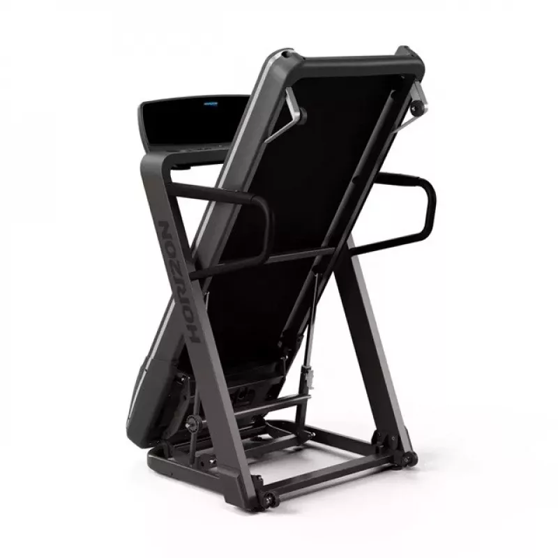 Sulankstomas elektrinis bėgimo takelis Horizon Fitness Omega Z-02 — 140×53 cm juosta, 20 km/h maks., 159 kg talpa, Graphite