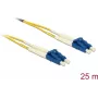 Skiemeninis šviesolaidinis kabelis DELOCK 80158 OS2 25 m, 2x LC į 2x LC, 9 µm, pilnas dupleksas, geltona/mėlyna