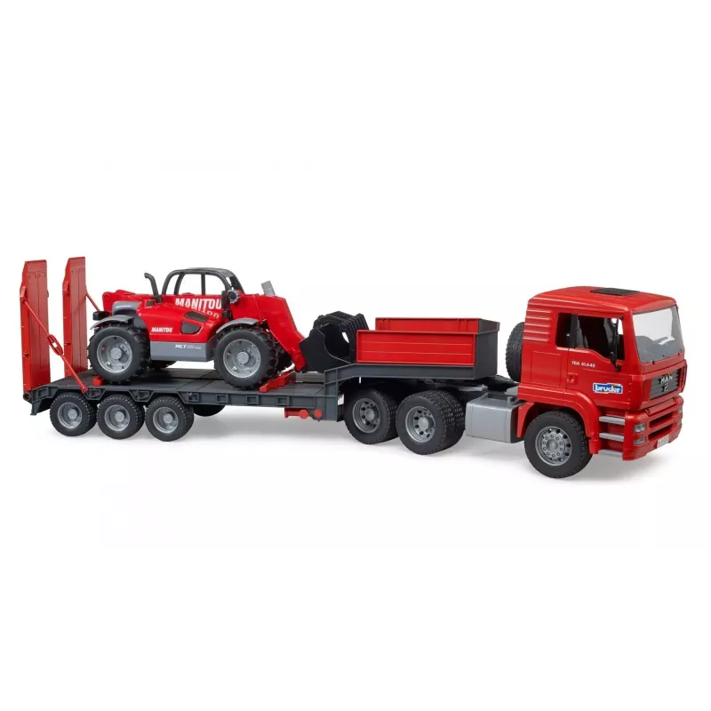 Transporto rinkinys BRUDER MAN TGA žemagrindis vilkikas su Manitou krautuvu