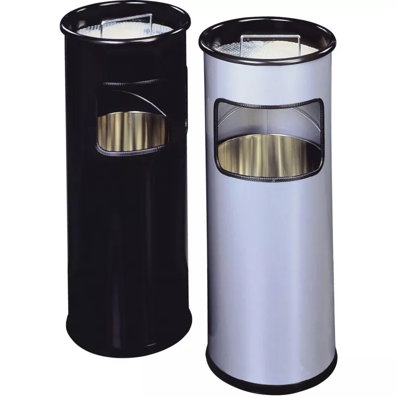 Durable 333023 17 L apvali metalinė šiukšliadėžė su pelenine sidabrinė