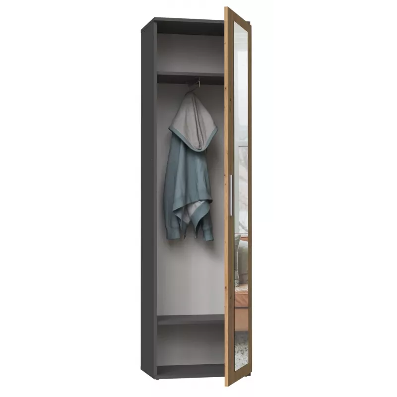 Drabužių spinta Top e shop DUO SZAFA ANT/ART KP — 1 durys, 2 lentynos, 500×350×1800 mm
