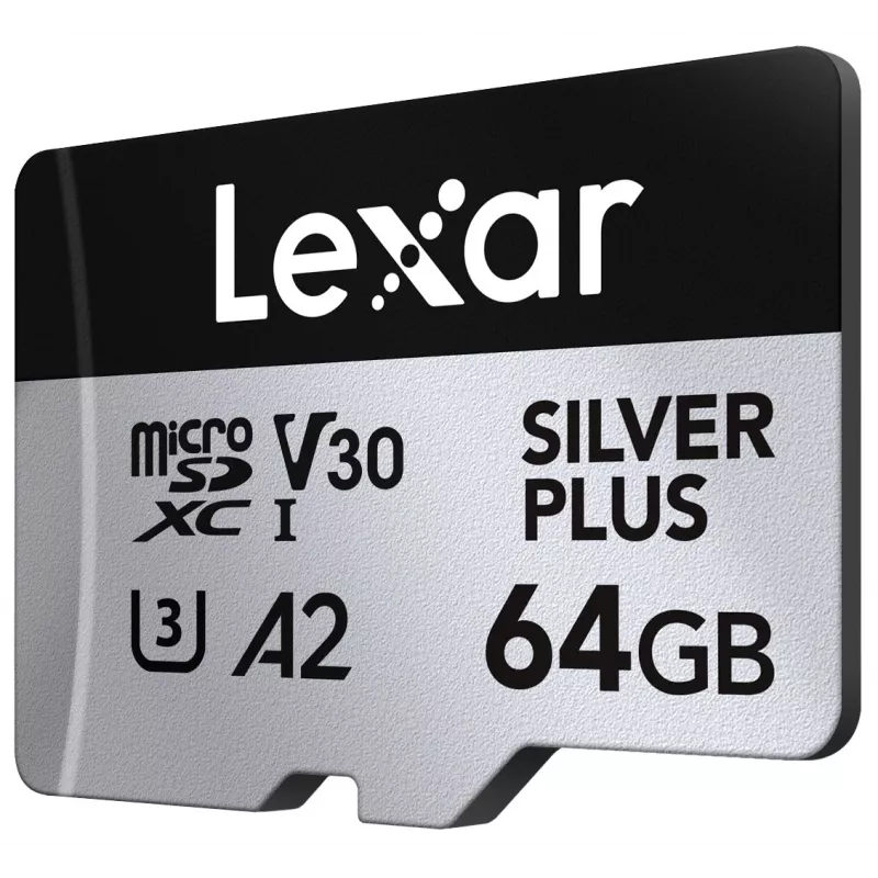 „Lexar“ 64 GB „MicroSD“ kortelė UHS-I 3 klasė „SILVER PLUS“