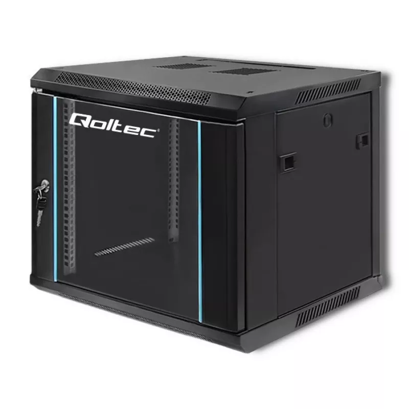 Tinklo stovas QOLTEC 9U modelis 54466 — atviras rėmas 9U serverio/įrangos montavimo spinta