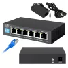 Nevaldytas jungiklis Extralink EUROS V2 4x 100Mb/s PoE/PoE+