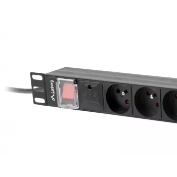 Lanberg PDU-08E-0200-BK 1U 8x Type E 16A 230V perjungiamas PDU
