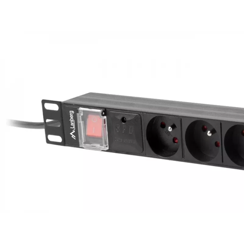 Lanberg PDU-08E-0200-BK 1U 8x Type E 16A 230V perjungiamas PDU