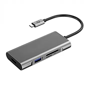 Adapteris USB Type-C į 3x USB 3.0, Type-C PD, HDMI, SD, TF