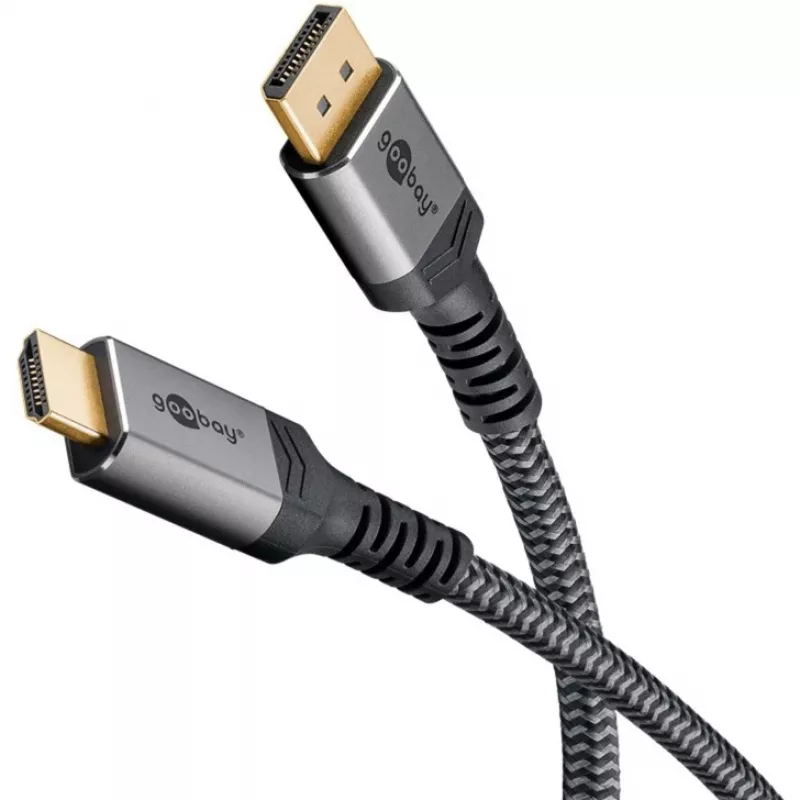 Goobay 65271 Vaizdo kabelio adapteris 5 m DisplayPort – HDMI pilka