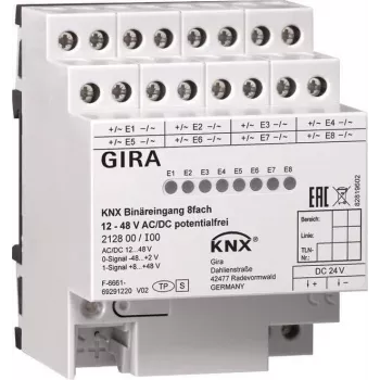 Binarinis įėjimas 8 kanalų KNX 12-8V AC/DC GIRA 212800 (212800)