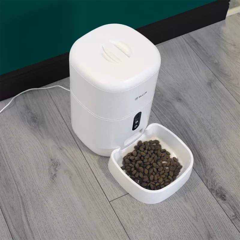 Automatinis šėrimo įrenginys gyvūnams Tellur TLL331461 su UltraHD kamera, 4 l, baltas
