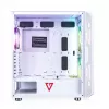 PC korpusas MODECOM AMIRANI ARGB Midi Tower Baltas — ATX/ITX, 35 cm GPU, 16,5 cm aušintuvas, 2x200 mm ventiliatoriai