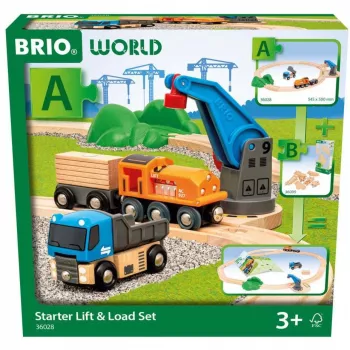 Brio World Krovininio Traukinio Pradžios Rinkinys su Kranu