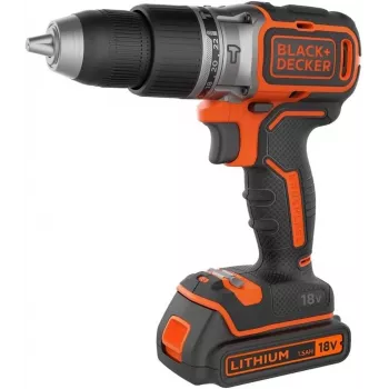 Akumuliatorinis gręžtuvas-suktuvas Black & Decker BCD383D2XK-QW 18 V, 2 Ah x2, 13 mm griebtuvas, oranžinis