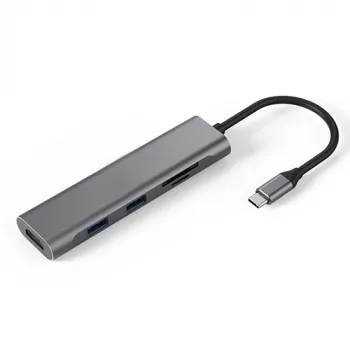 Adapter USB Type-C - 2x USB 3.0, HDMI, SD, TF