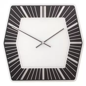 NeXtime klok 8128zw Hexagon sieninis laikrodis, 43x43 cm, baltas