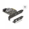 PCI Express x4 kortelė DELOCK 90345 su 2 išoriniais USB Type-C prievadais
