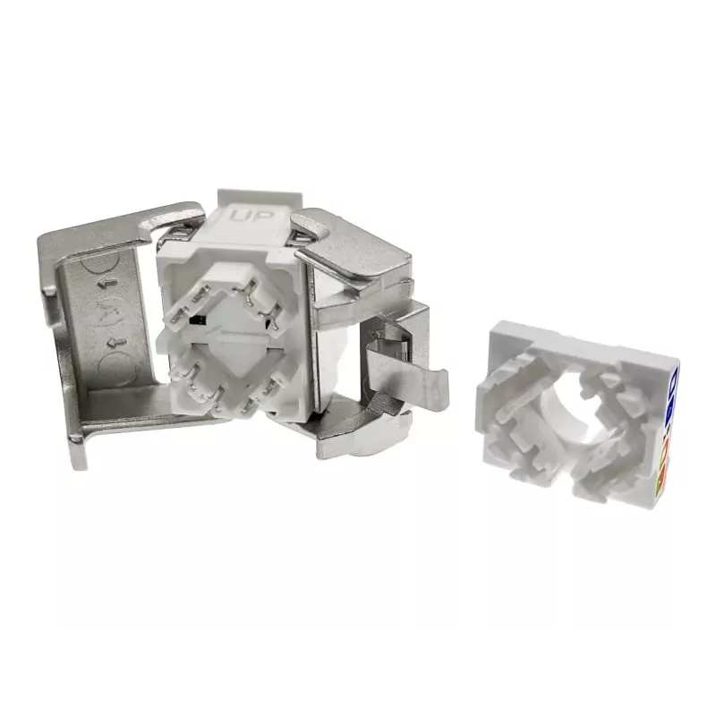 Keystone modulis Alantec MB005-1 plokščias nerūdijančio plieno RJ-45, moteriškas, Cat6a, AWG 22/24