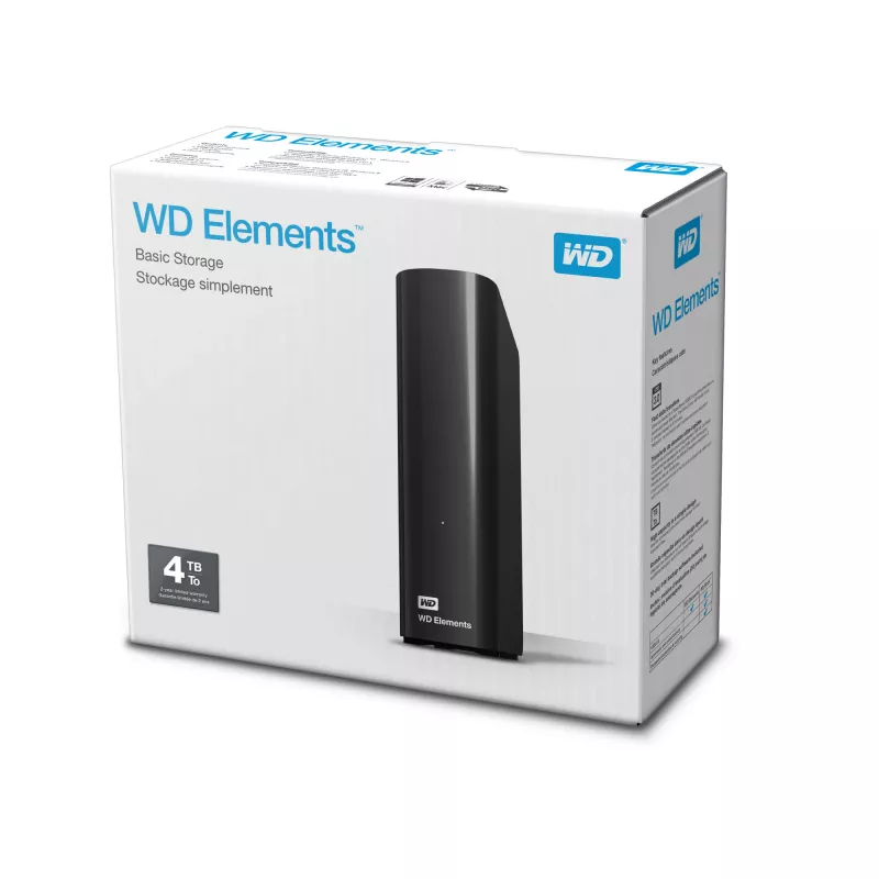 Išorinis kietasis diskas Western Digital WD Elements Desktop 4 TB, Micro-USB B 3.2 Gen 1 (3.1 Gen 1), juodas