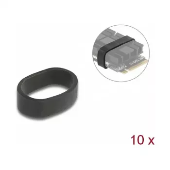 Guminis žiedas M.2 SSD ir radiatoriaus tvirtinimui DeLOCK, juodas, 10 vnt.