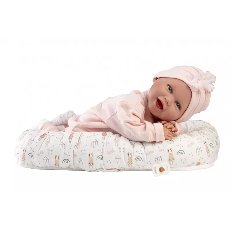 Lėlė kūdikis Llorens Mimi Baby 42 cm – realistiškas veidas, juokiasi, minkštas kūnas