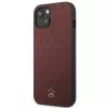 Mercedes MEHCP13SPSQRE iPhone 13 mini 5,4 inch raudonas kietas odinis dėklas su žvaigždžių raštu