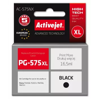 Activejet AC-575NX rašalas Canon spausdintuvui, pakaitalas Canon PG-575XL; Supreme; 16,5 ml; juoda