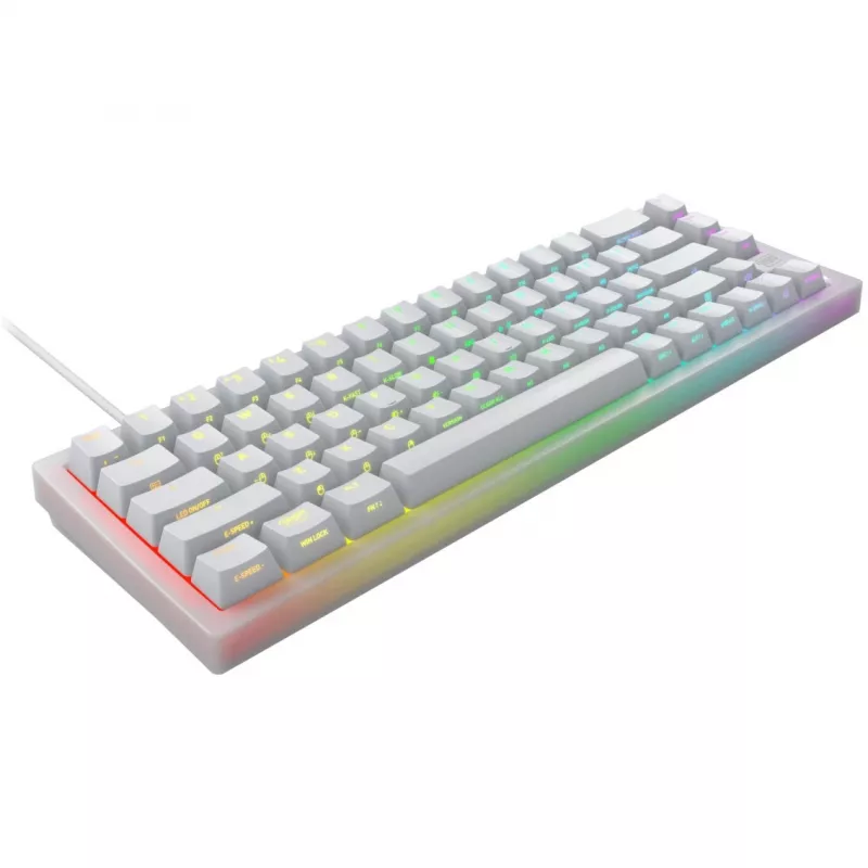 CHERRY K5V2 kompaktiška žaidimų klaviatūra, 67 klavišų, RGB LED, balta