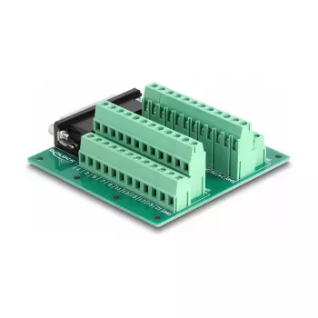 DeLOCK D-Sub HD 44 kontaktų moteriškas į terminalų bloką DIN bėgeliui 84mm x 86mm x 30mm