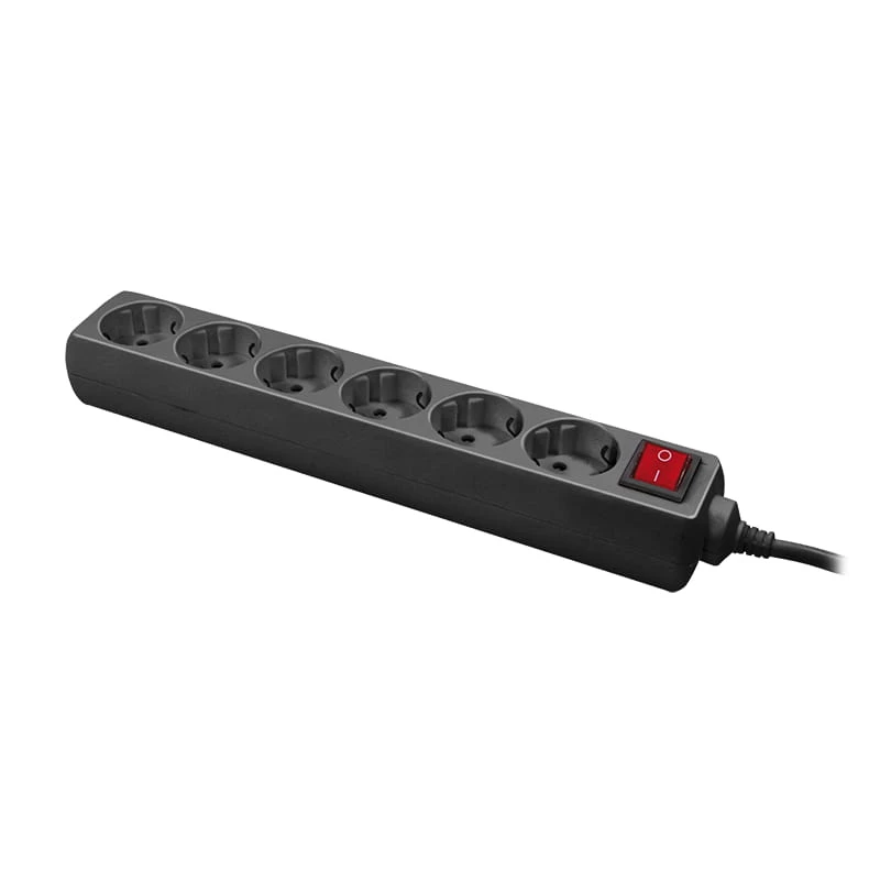 Prailginimo laidas LogiLink LPS202B 1,4 m 6 kištukinių lizdų juodas