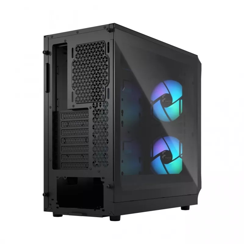 Fractal Design Focus 2 RGB korpusas su grūdinto stiklo šonine sienele, vidutinis bokštas ATX, juodas