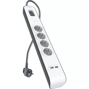 Maitinimo juosta Belkin 525J su 4 Schuko lizdais ir 2 USB-A prievadais, 2 m laidas