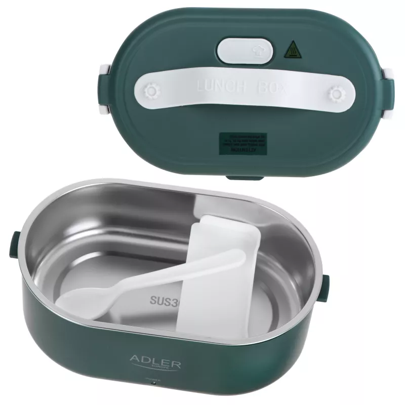 Adler AD 4505g Šildomas maisto indas 0,8 L, nerūdijantis plienas/plastikas, žalia