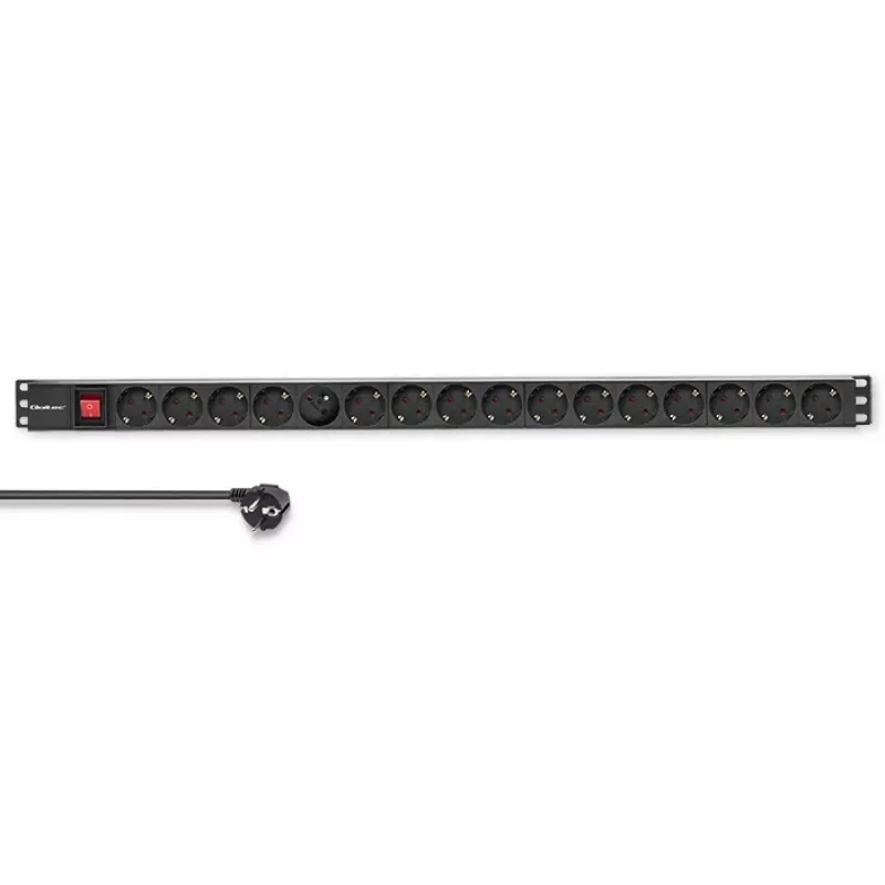 Qoltec aliumininis PDS stovo montavimui | 16A | 16 x Schuko | Vertikalus | 1,8 m