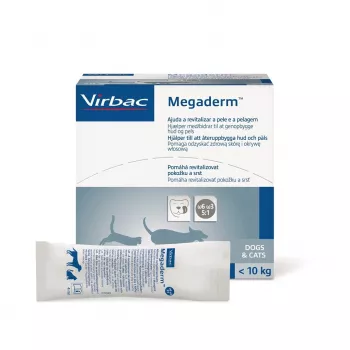 VIRBAC MEGADERM MONO 4 ml × 28 maišeliai – odos papildas šunims ir katėms