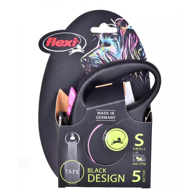 Flexi Black Design S 5 m šunų automatinis pavadėlis
