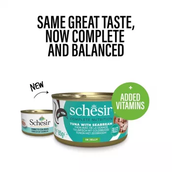 SCHESIR in jelly Tuna su jūrų karšiu - šlapias kačių ėdalas - 85 g