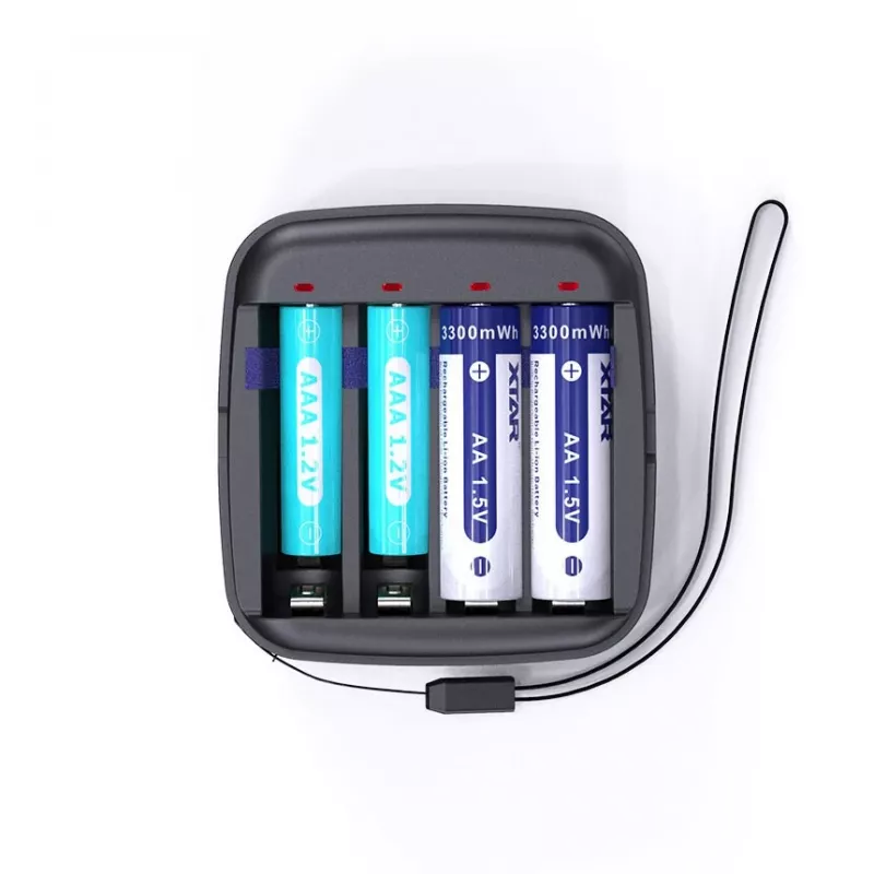 Įkroviklis XTAR BC4 AA/AAA NiMH ir Li-ion, 4 lizdai, DC/USB įvadas, juodas