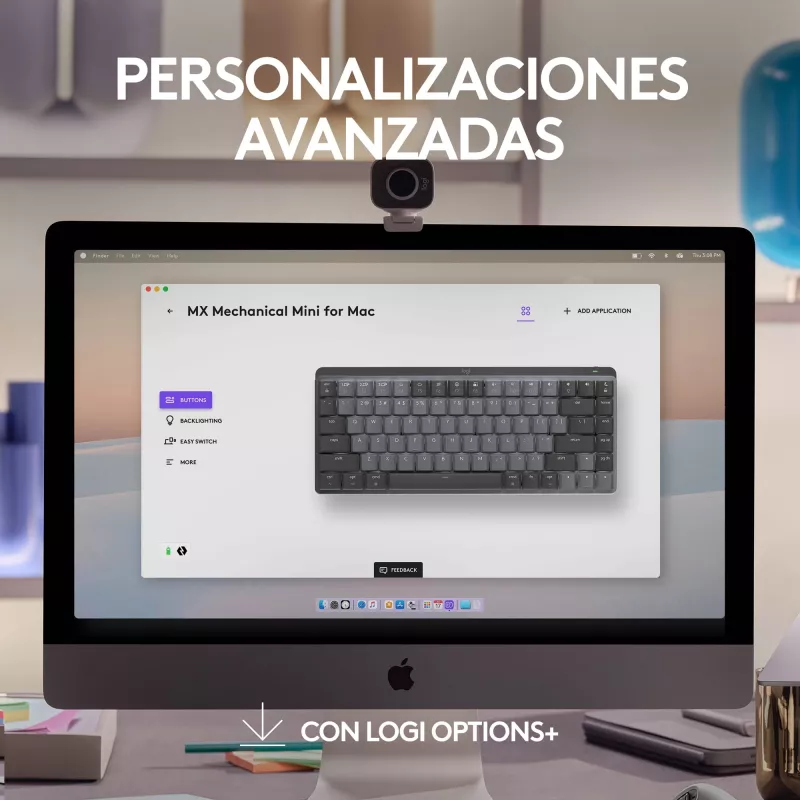 Logitech MX Mechanical Mini for Mac belaidė klaviatūra su Bluetooth, kosminė pilka (920-010837)