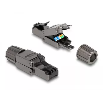 DeLOCK RJ45 kištukas Cat.8.1 STP beįrankis juodas