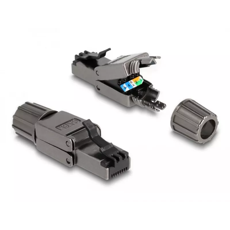 DeLOCK RJ45 kištukas Cat.8.1 STP beįrankis juodas
