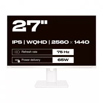 JAPANNEXT JN-IPS270WQHD75F-C65W-HSP-W 27 colių WQHD monitorius, IPS, 2560x1440, 75 Hz, AMD FreeSync, HDMI, DisplayPort