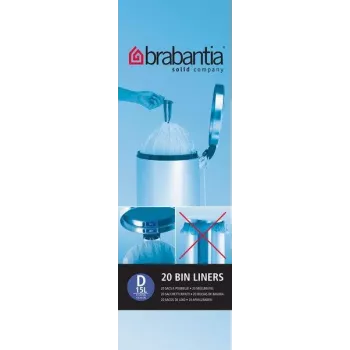 Brabantia PerfectFit šiukšlių maišeliai D tipo, 15-20 L, 20 vnt.